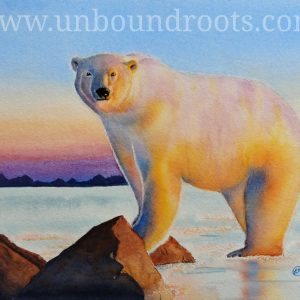 polar bear in watercolor